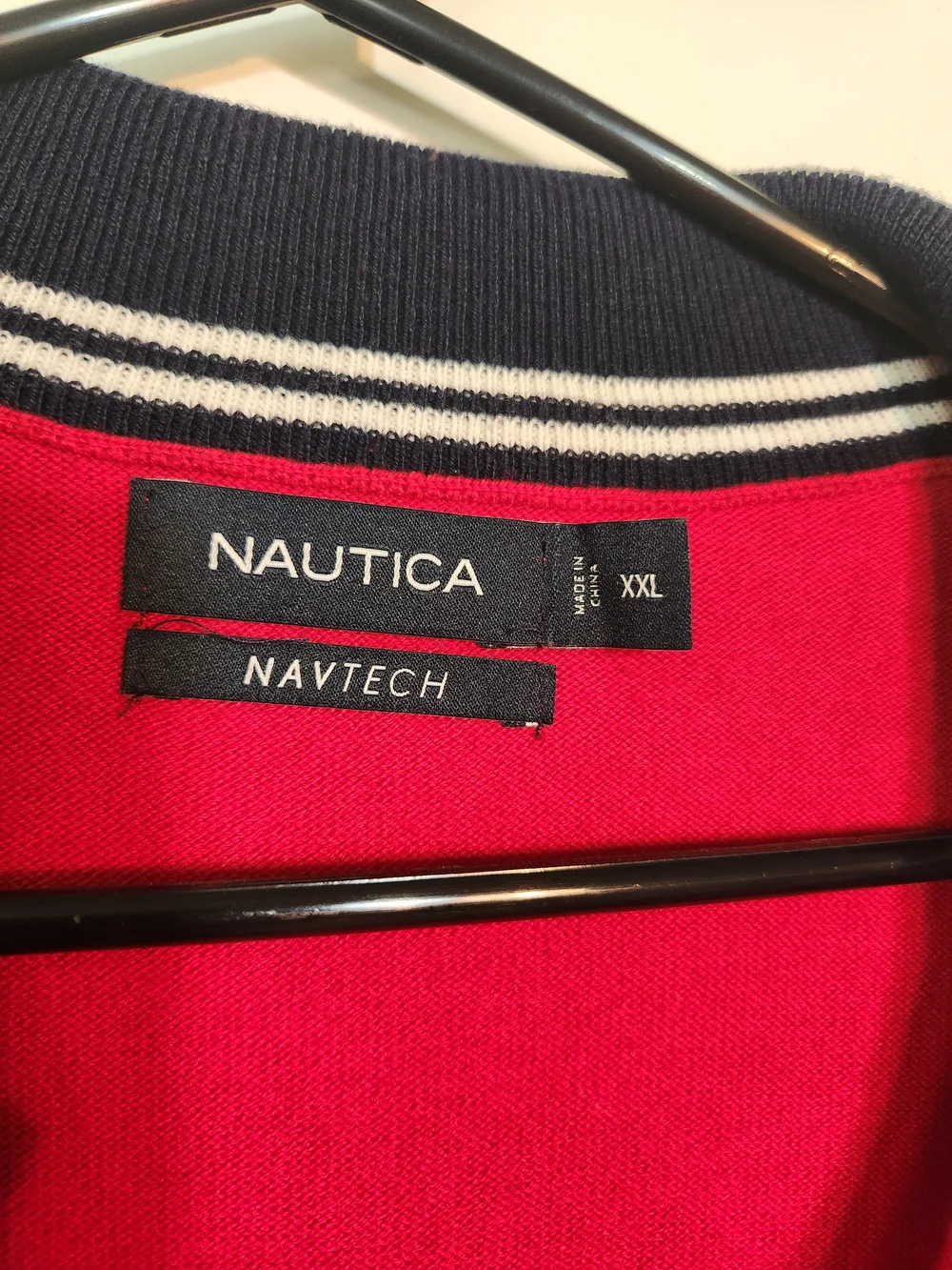 Nautica Men's Bright Red Half-Zip Sweater
